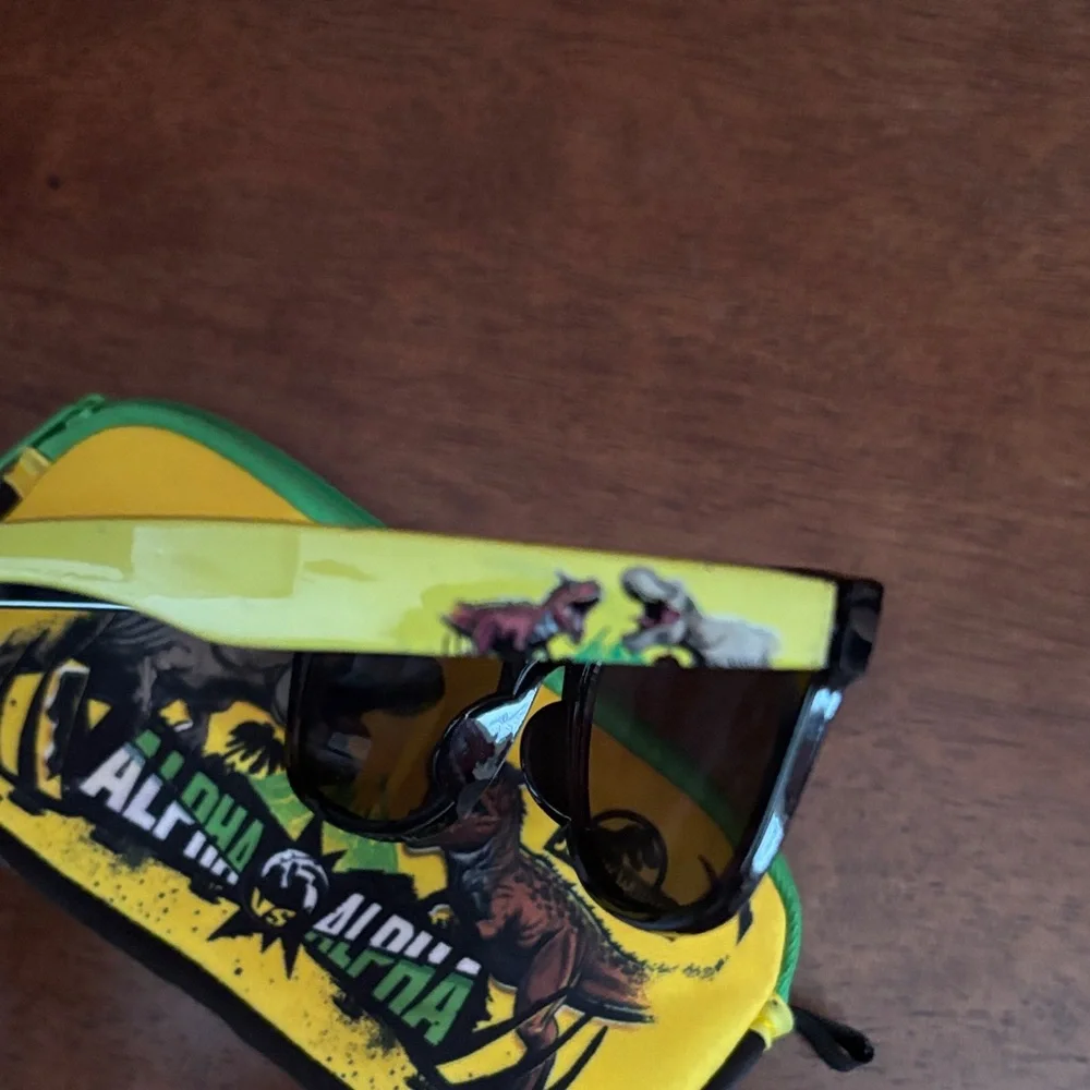 Alpha Kids Sunglasses - Black Frame with Blue Lenses